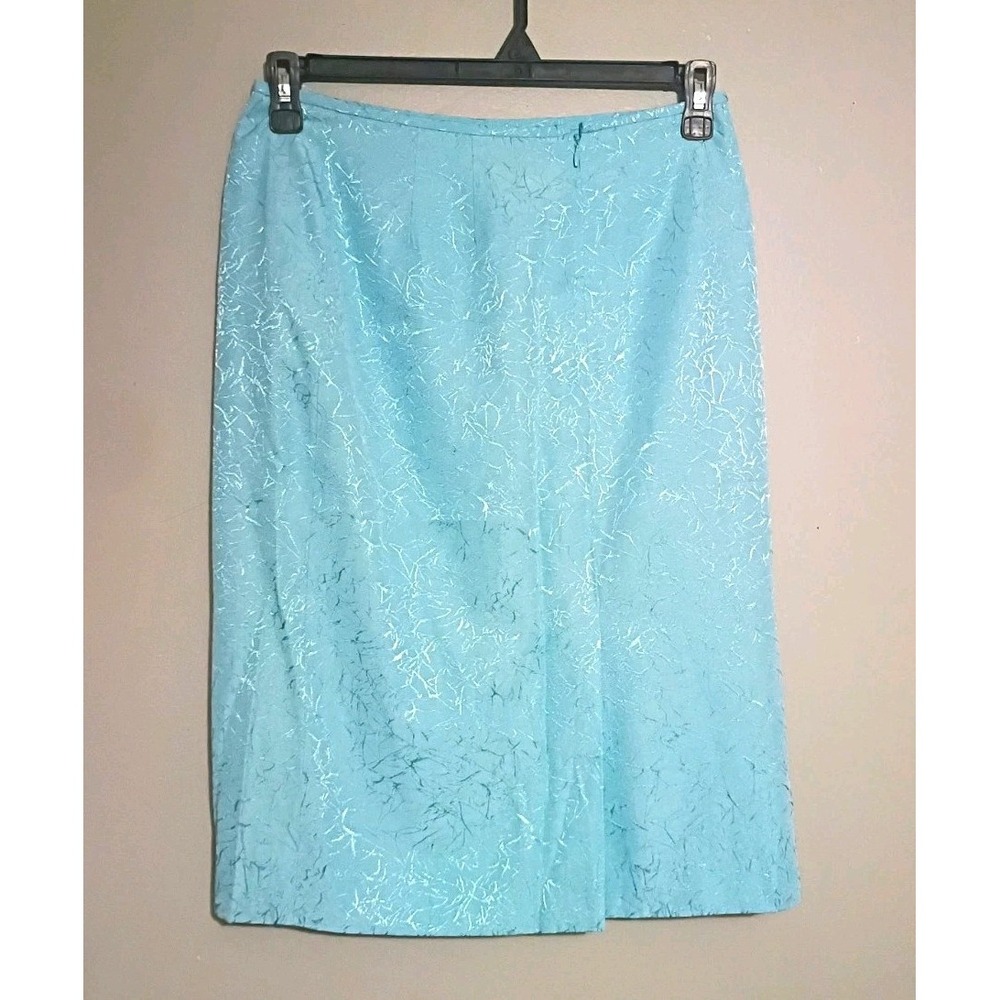 Collections for Le Suit Women's Blue Satin Lined Pencil Skirt Knee Length 10